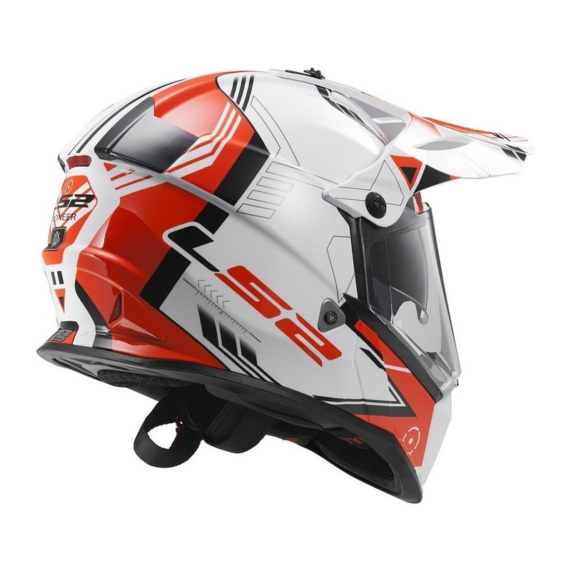 Endurohelm LS2 MX436 Pioneer Trigger weiß-rot Ausverkauf