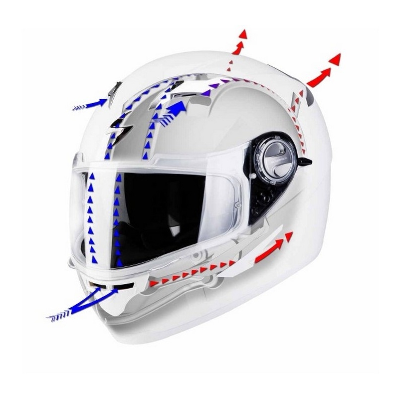 Integral Motorradhelm Scorpion EXO-500 Schnürsenkel weiß-silber Ausverkauf