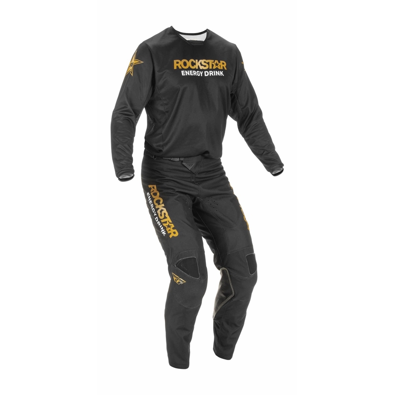 Motocross-Hose FLY Racing Kinetic Rockstar 2022 gold-schwarz Ausverkauf