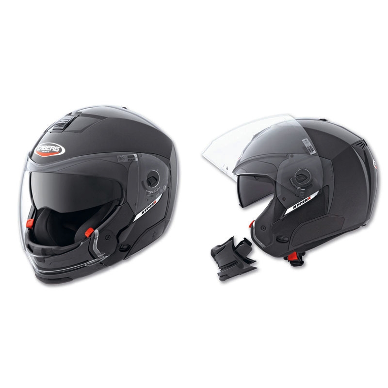 Motorradhelm CABERG HYPER X mit abnehmbarem Kinnriemen schwarz matt sale Ausverkauf