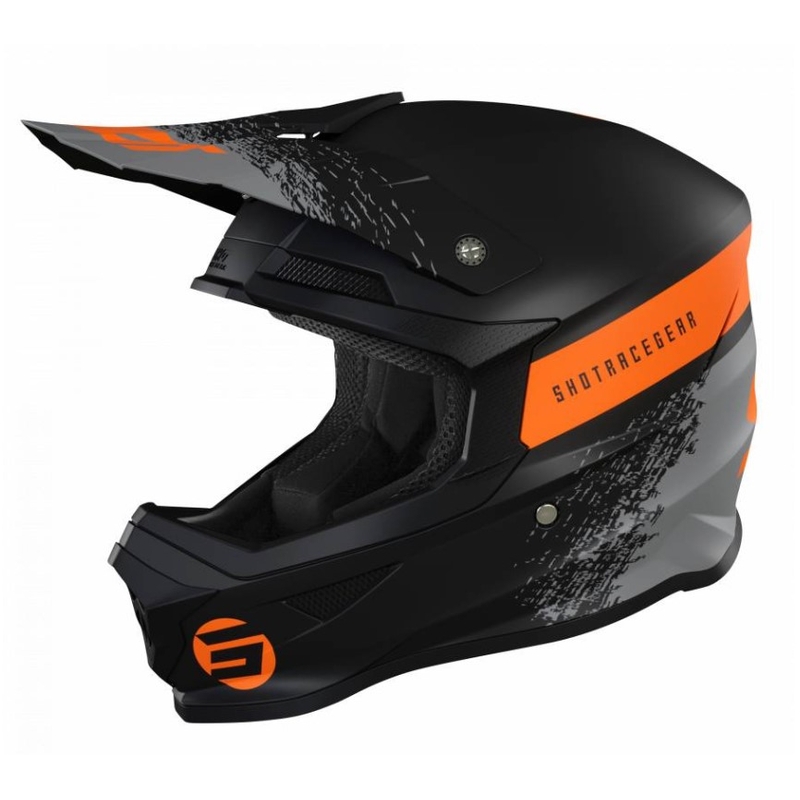 Motocross Helm Shot Furious Roll schwarz-orange