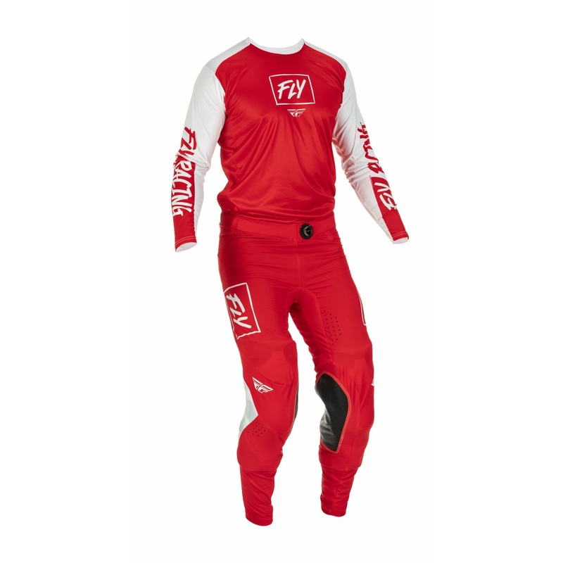 Motocross-Hose FLY Racing Lite 2022 weiß-rot