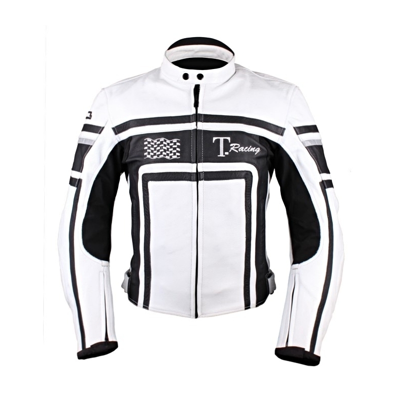 Motorradjacke Tschul 840 Flag weiß-schwarz Ausverkauf