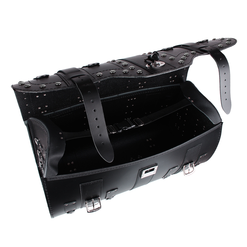 Chopper RSA-16B Motorradkoffer aus Leder mit Schloss