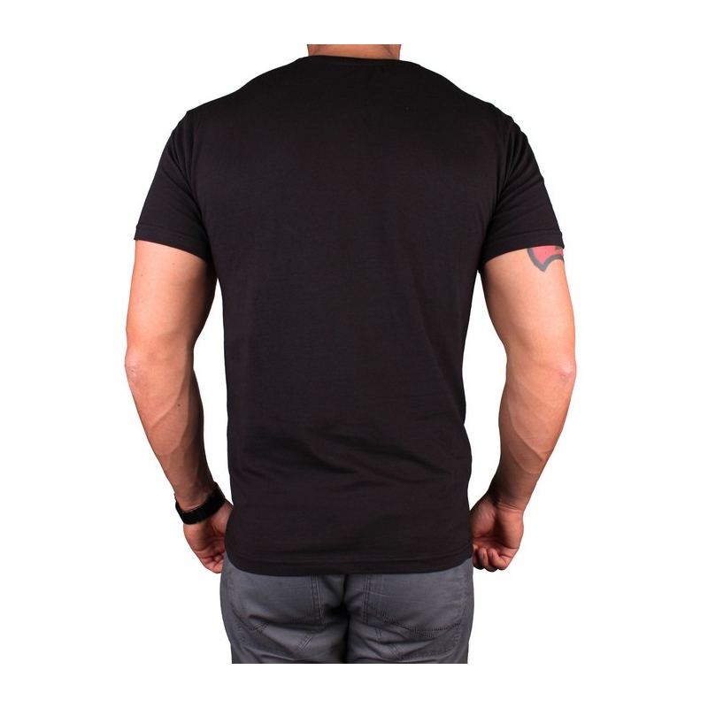 T-shirt s motivem MotoZem Wir leben von Motorrädern schwarz Ausverkauf