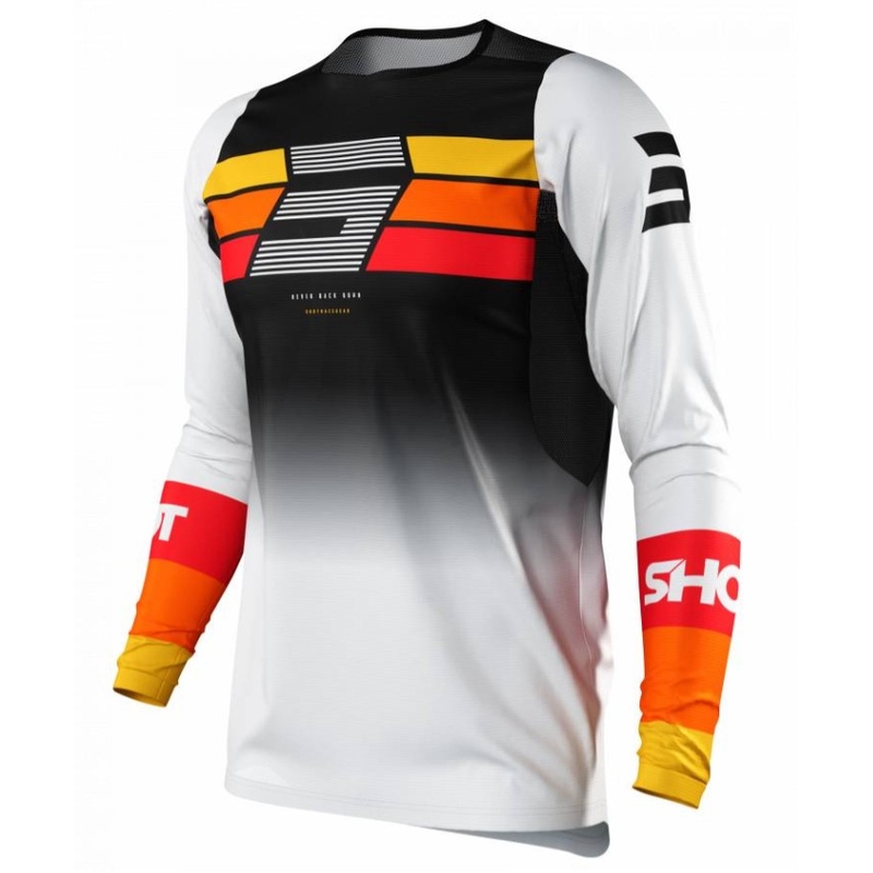 Motocross Trikot Shot Contact Story schwarz-weiß-orange Ausverkauf