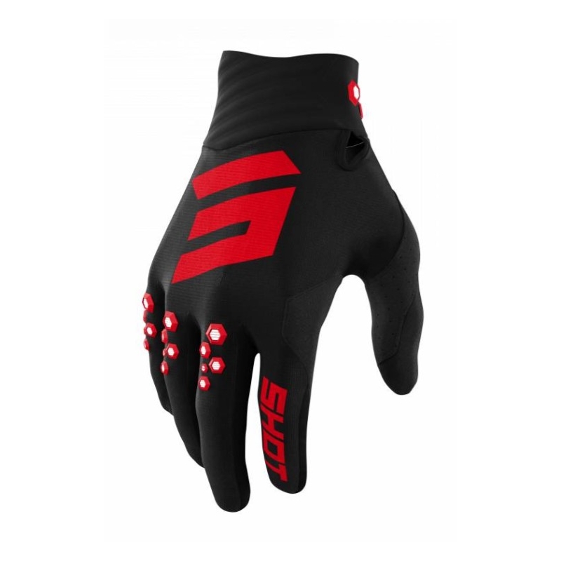 Motocross-Handschuhe Shot Contact schwarz-rot Ausverkauf