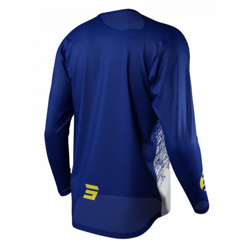 Motocross-Trikot Shot Devo Roll blau-weiß-gelb Ausverkauf
