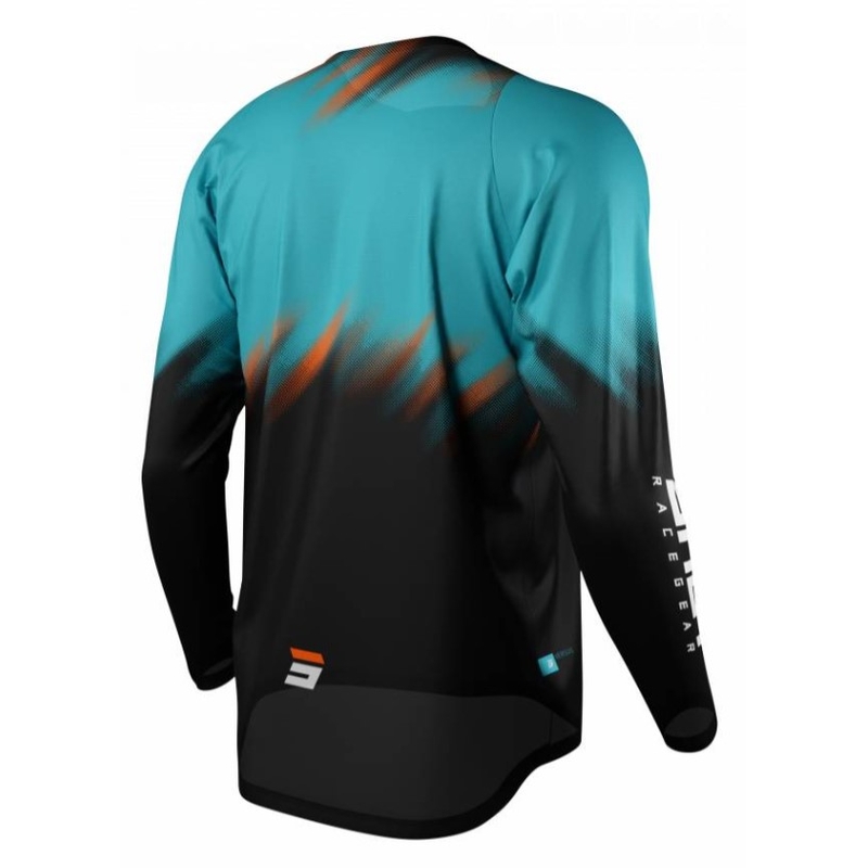 Motocross-Trikot Shot Devo Versus schwarz-türkis Ausverkauf