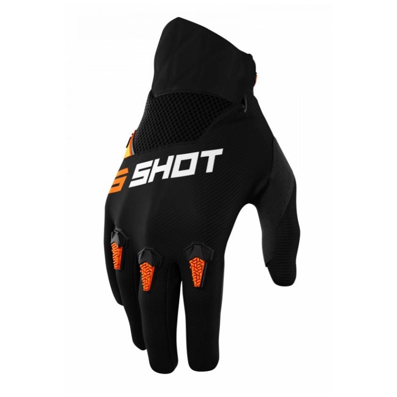 Motocross Handschuhe Shot Devo schwarz-orange Ausverkauf