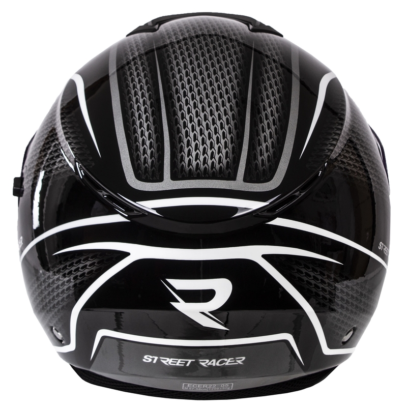 Open Motorradhelm Street Racer Pilot schwarz und weiß