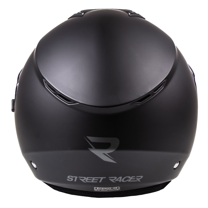 Offener Motorradhelm Street Racer Pilot Schwarz Matt
