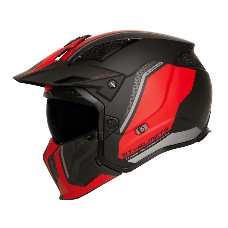 Motorradhelm MT Streetfighter SV TWIN C5 schwarz-rot Ausverkauf