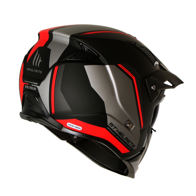 Motorradhelm MT Streetfighter SV TWIN C5 schwarz-rot Ausverkauf