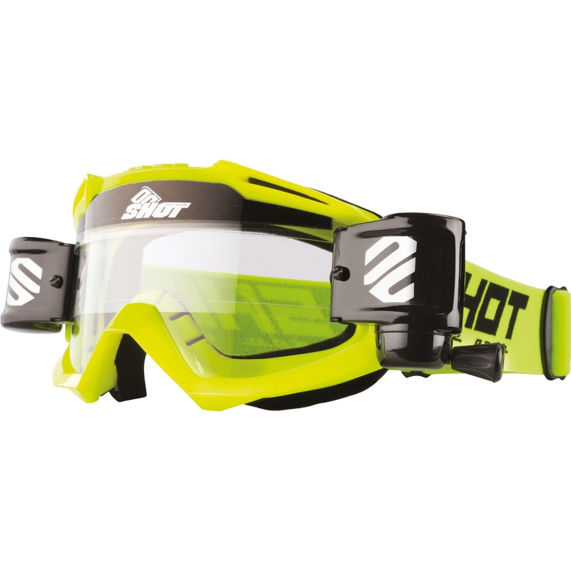 Motocross-Schutzbrille Shot Assault Roll-Off fluo gelb