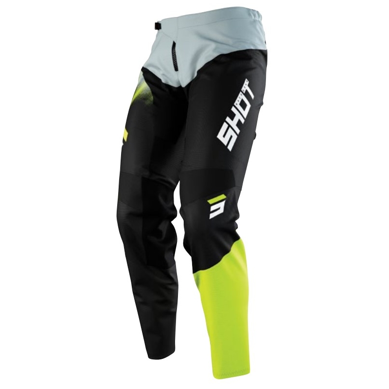 Kinder Motocross Hose Shot Devo Versus schwarz-fluo gelb-grau Ausverkauf