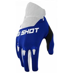 Kinder Motocross Handschuhe Shot Devo weiß und blau Ausverkauf