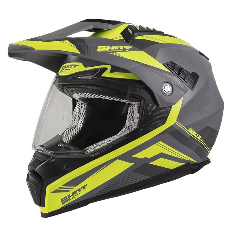 Enduro-Motorradhelm Shot Ranger Evolution grau-fluo gelb Ausverkauf