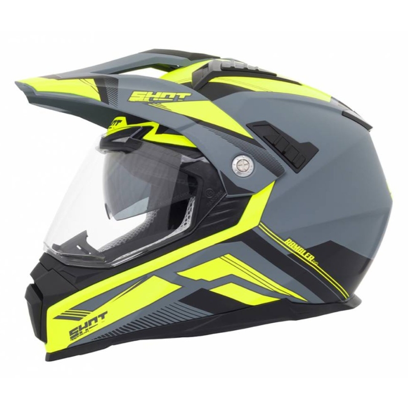 Enduro-Motorradhelm Shot Ranger Evolution grau-fluo gelb Ausverkauf