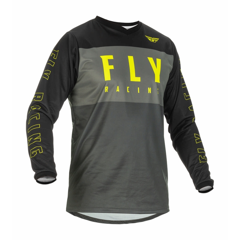 Motocross Trikot FLY Racing F-16 2022 grau-schwarz-fluo gelb