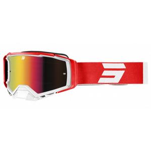 Motocross-Schutzbrille Shot Core weiß-rot