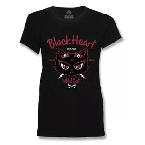 Damen-T-Shirt Black Heart Wild Cat schwarz