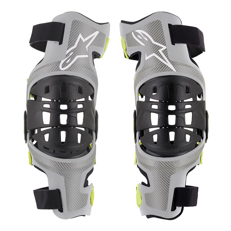 Alpinestars Bionic-7 silber-fluorgelbe Knieschützer