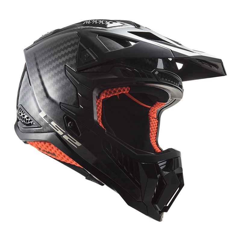 Motocross Helm LS2 MX703 X-Force Solid Carbon schwarz