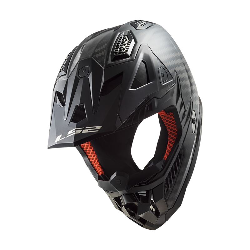 Motocross Helm LS2 MX703 X-Force Solid Carbon schwarz