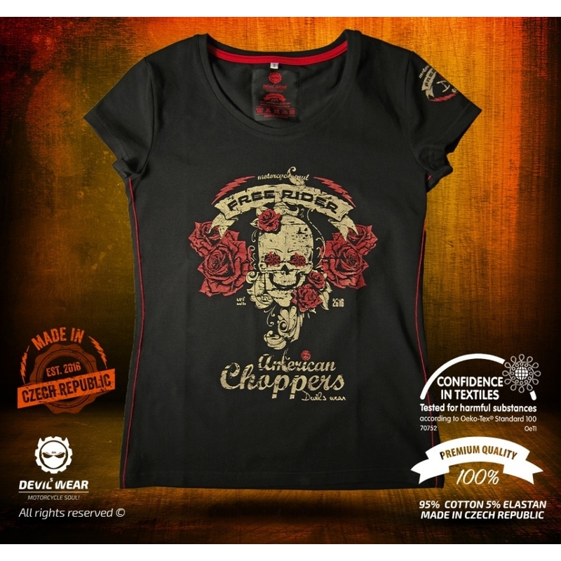 Dámské triko Devils Wear - Free Rider American Choppers
