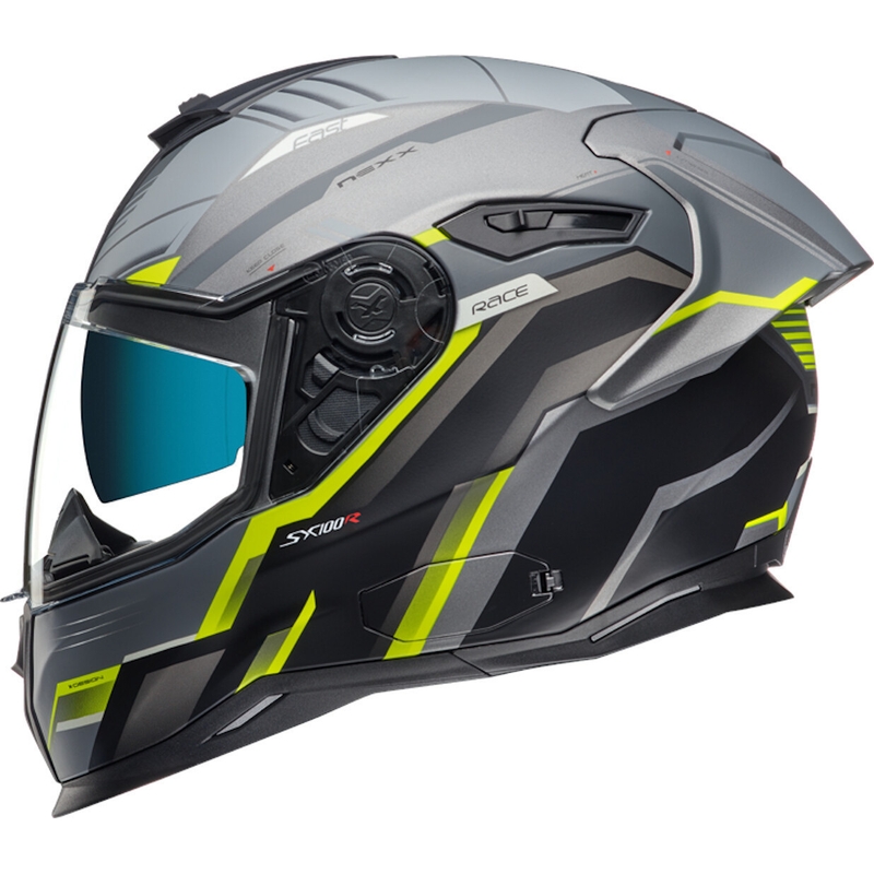 Integral-Motorradhelm NEXX SX.100R Gridline grau-fluo gelb Ausverkauf