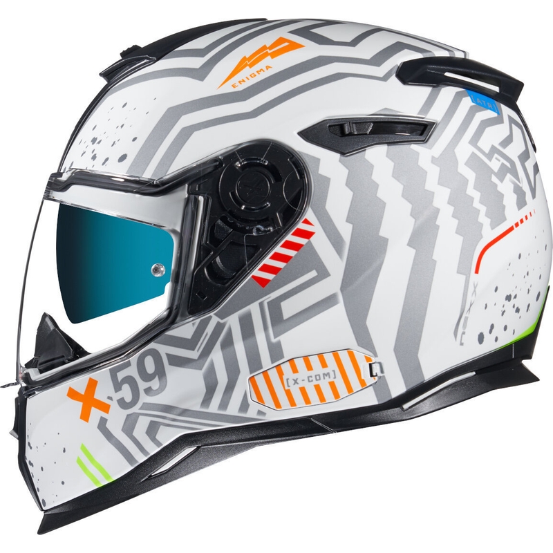NEXX SX.100 Enigma Integral Motorradhelm weiß-silber Ausverkauf