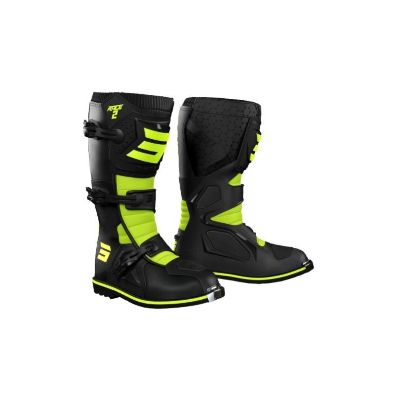 Shot Race 2 schwarz-fluorgelbe Motorradstiefel Ausverkauf