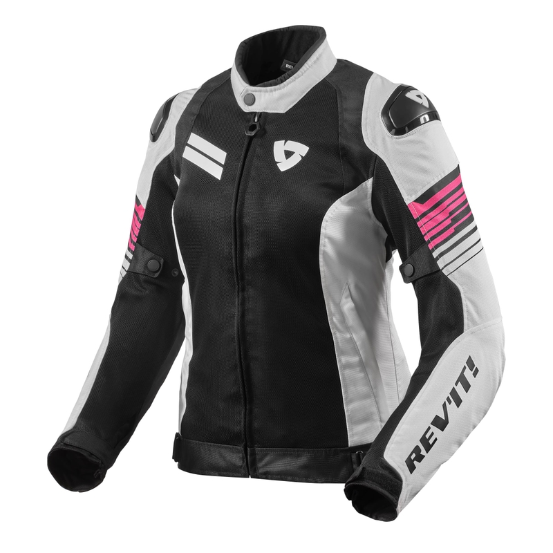 Revit Apex Air H2O Damen Motorradjacke Weiß-Schwarz-Rosa Ausverkauf