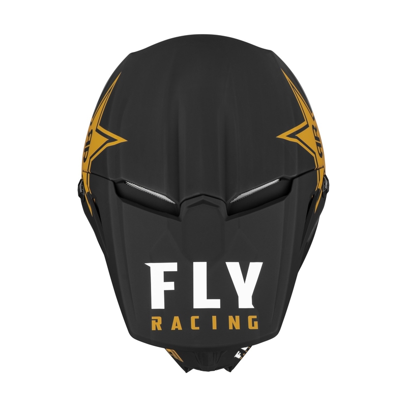 Motocross Helm FLY Racing Kinetic Rockstar schwarz-gold