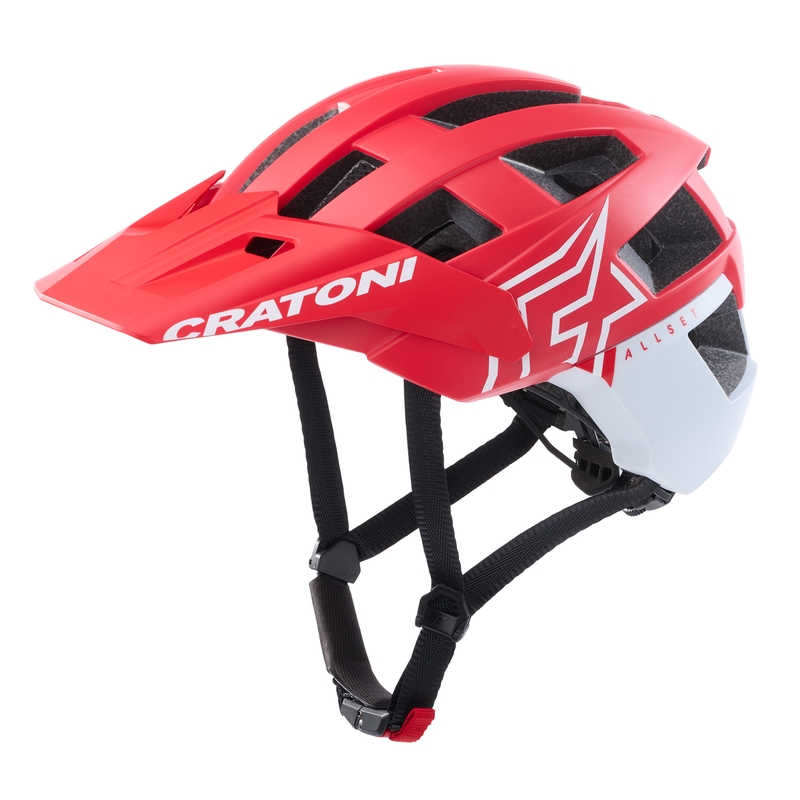 Radsporthelm CRATONI AllSet Pro rot und weiß matt Ausverkauf