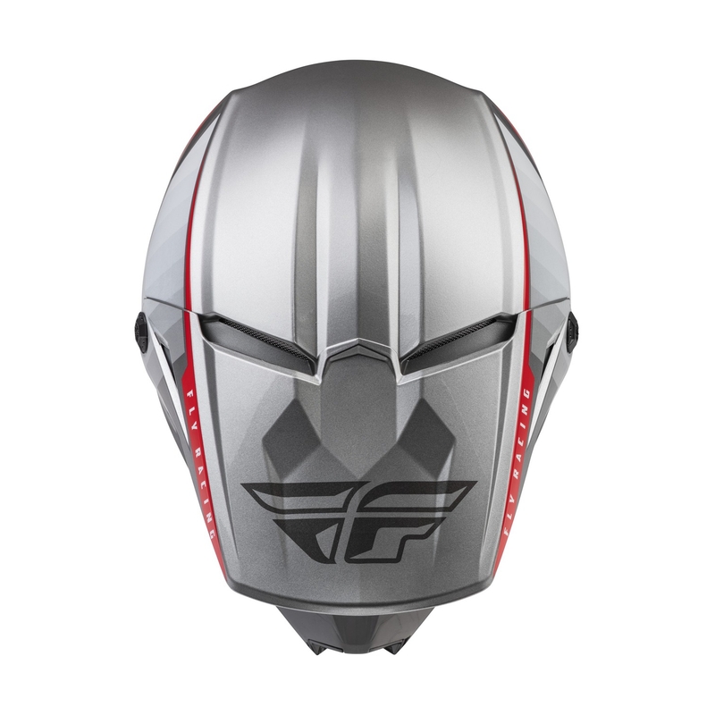 Motocross-Helm FLY Racing Kinetic Drift grau-rot