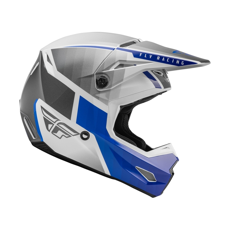 Motocross Helm FLY Racing Kinetic Drift blau-grau-weiß
