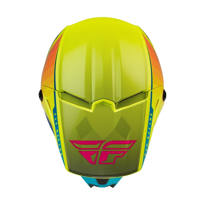 Motocross Helm FLY Racing Kinetic Drift blau-fluo gelb-grau