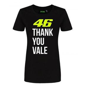 Frauen-T-Shirt VR46 Valentino Rossi "Danke Vale" schwarz