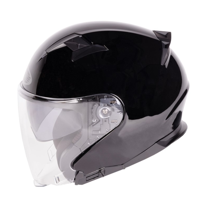 Ozone Square Open Motorradhelm Schwarz Glanz