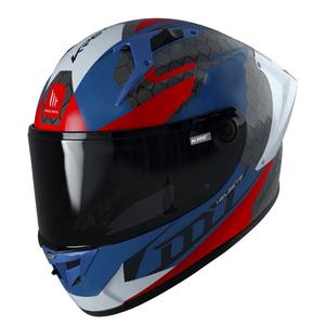 MT FF103PLUSC KRE+ Carbon Projectile D7 grau-weiß-rot-blauer Integral-Motorradhelm