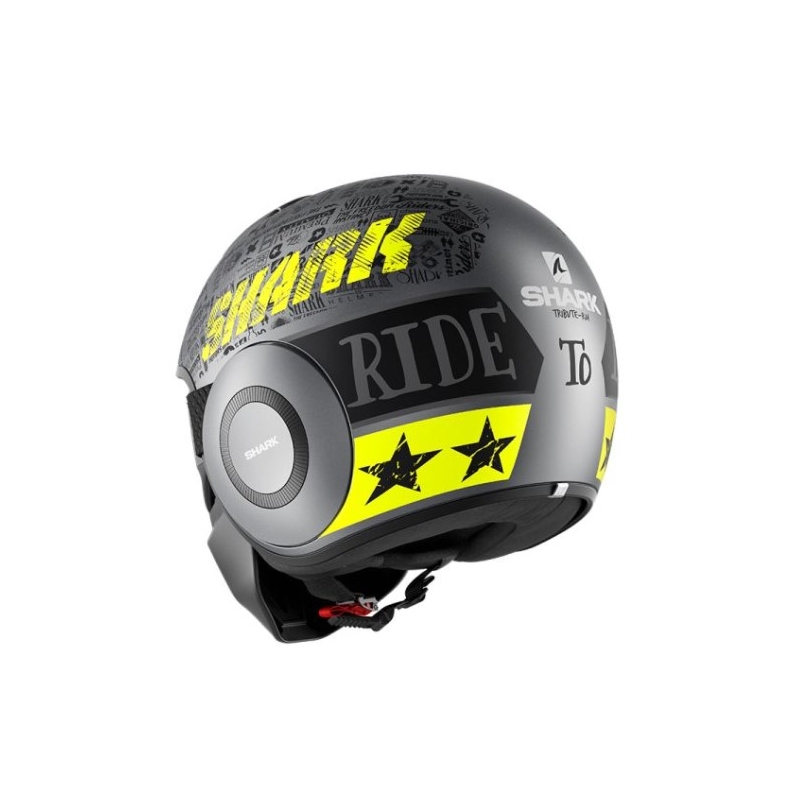 Offener Helm SHARK STREET DRAK Tribute RM schwarz-grau-fluo gelb