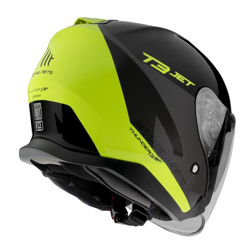 Offener Motorradhelm MT OF504SV Thunder 3 SV Jet Xpert C3 schwarz-fluo gelb