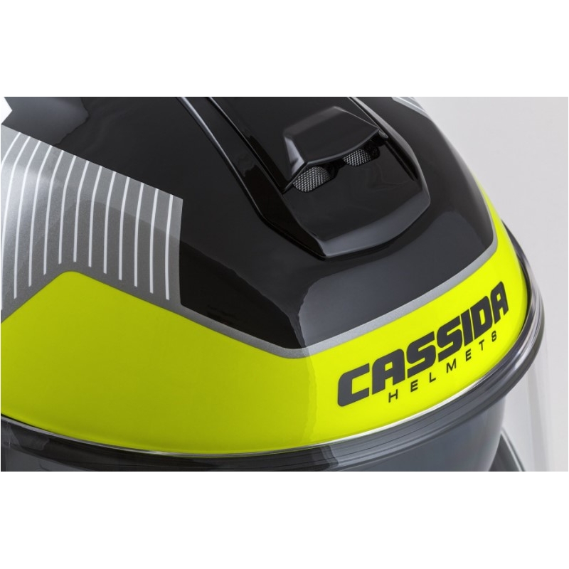 Cassida Modulo 2.0 Profil Motorradhelm weiß-grau-schwarz-fluo gelb