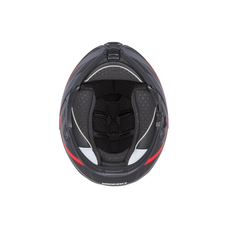 Cassida Modulo 2.0 Profil rot-grau-schwarzer Motorradhelm zum Aufklappen