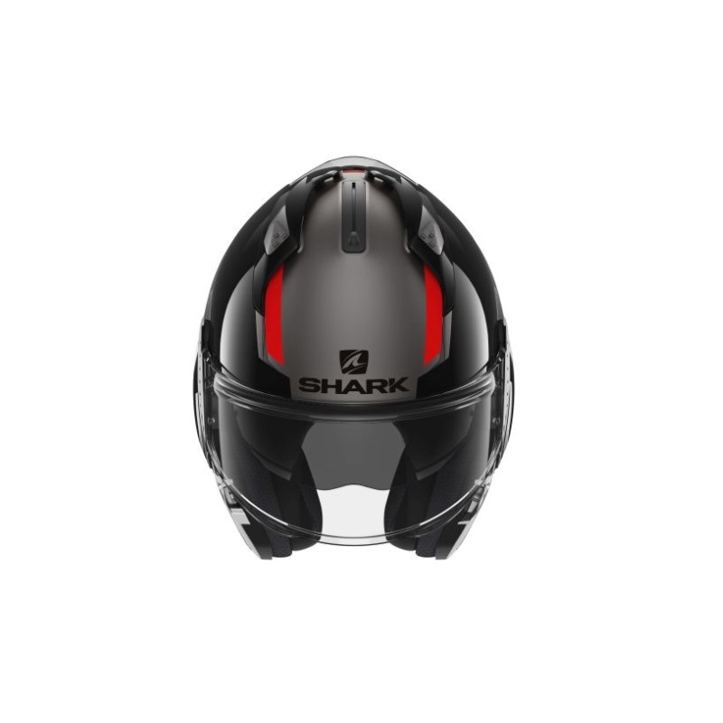 Motorrad-Klapphelm SHARK EVO GT Sean schwarz-anthrazit-rot