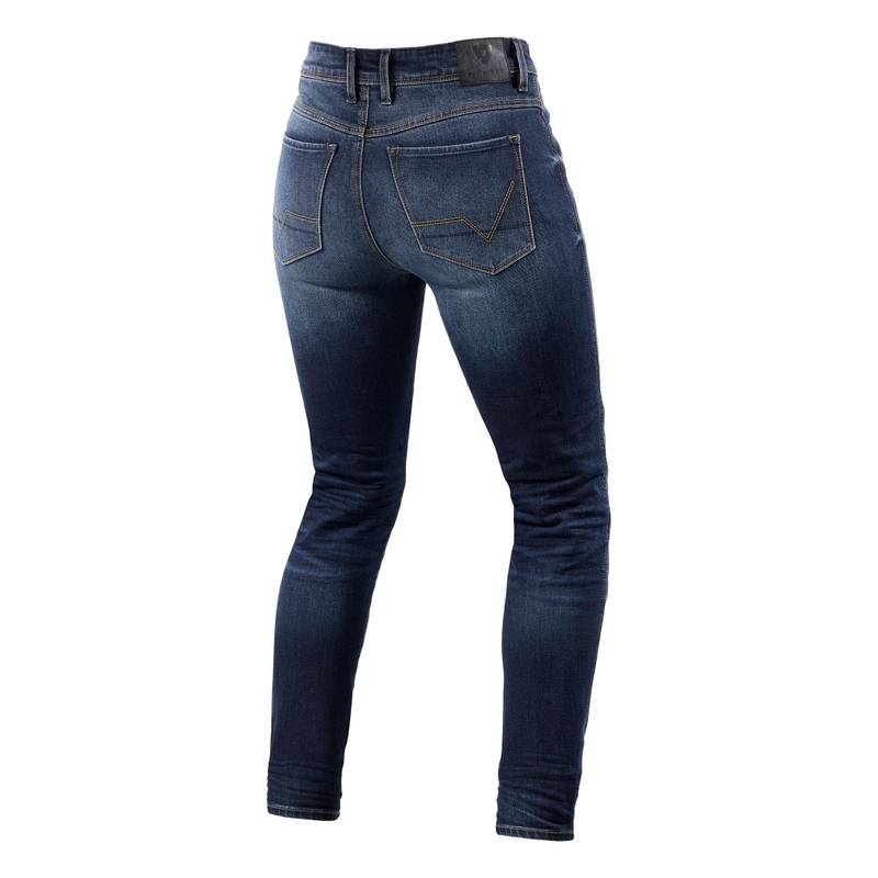 Damen Motorrad-Jeans Revit Marley SK Blau Cropped