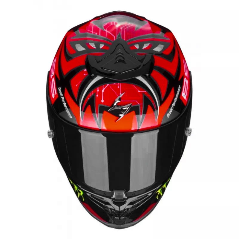 Integral Motorradhelm Scorpion EXO-R1 Air Fabio Quartararo Monster Replica schwarz-fluo rot glänzend