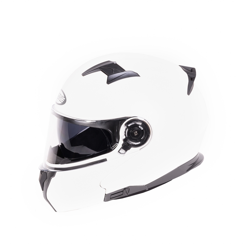 Ozone Flip Up Motorradhelm Storm Weiß Glanz Ausverkauf